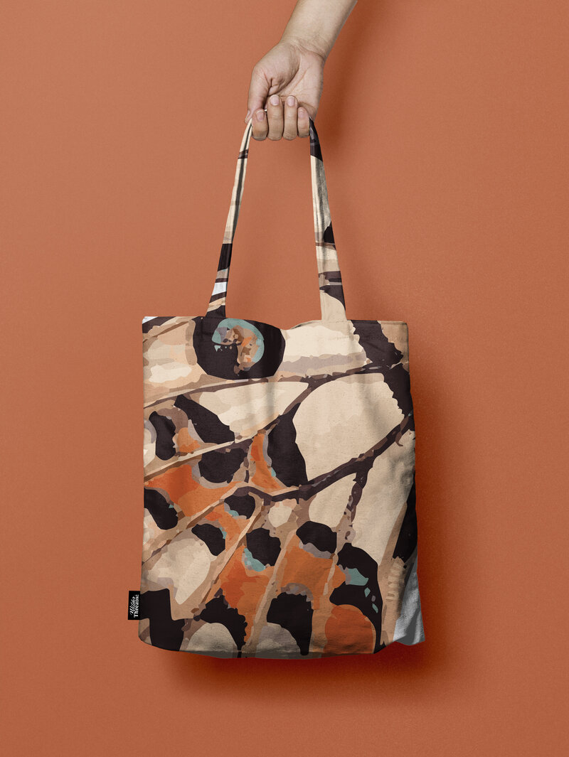 butterfly pattern tote bag