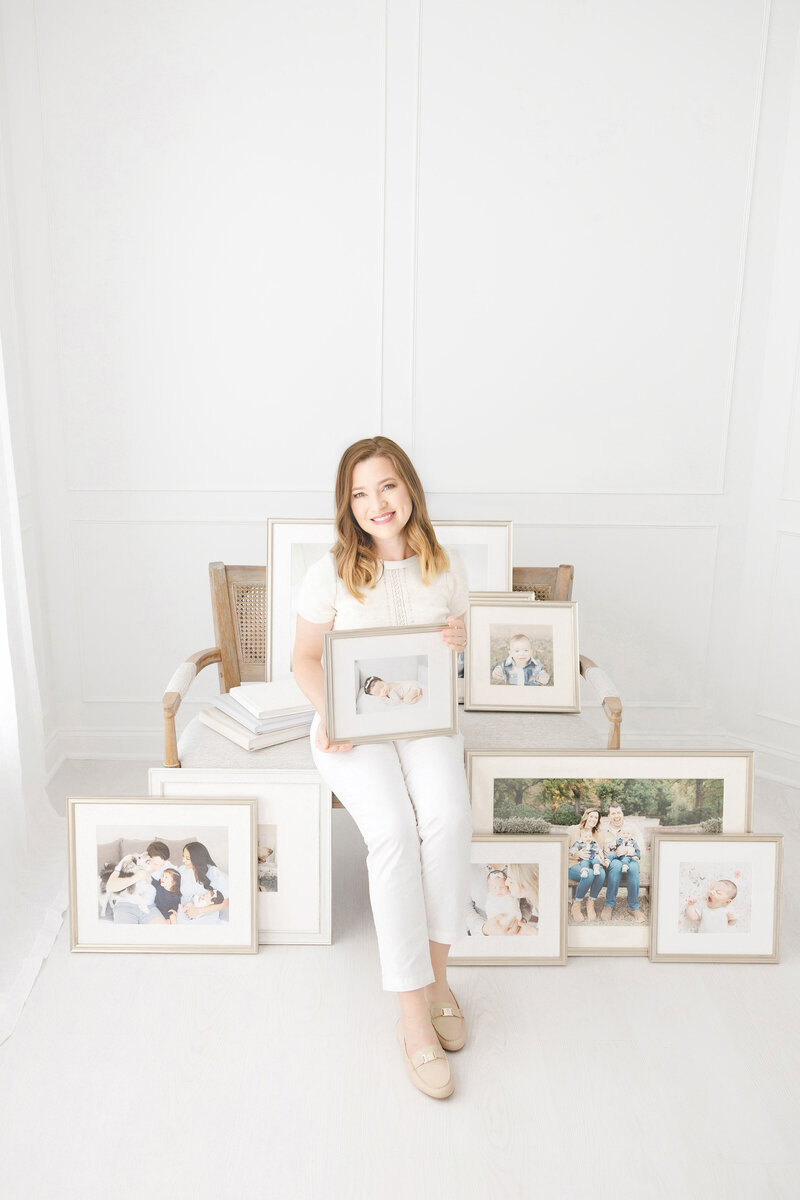 Northern Virginia Newborn Photographer Stephanie Honikel laughing behind camera