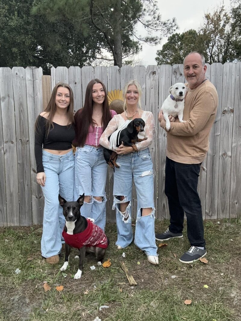 Beautiful Family Photo with Dogs