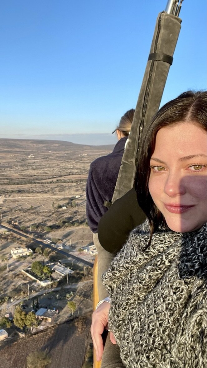 Dana high above San Miguel for wedding research