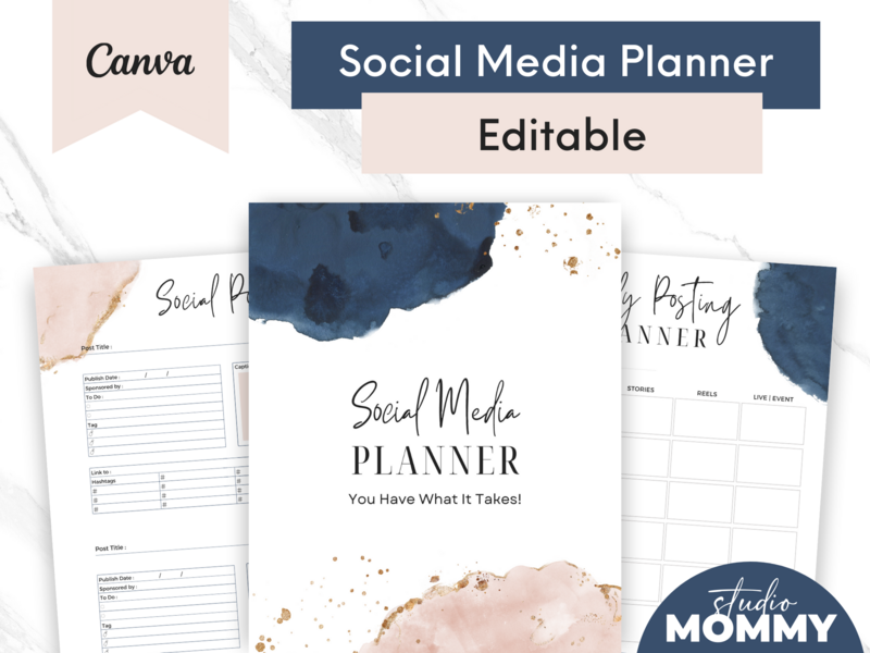 Digital Printable Plan Template - Marketing Planner, Instagram Planner - Facebook Planner - Studio Mommy