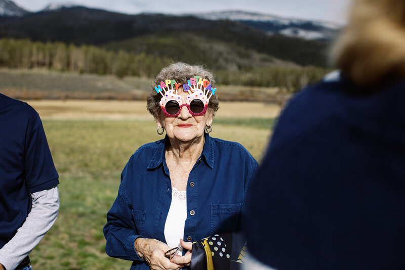 a grandma who turned 90 celebrates her birthday