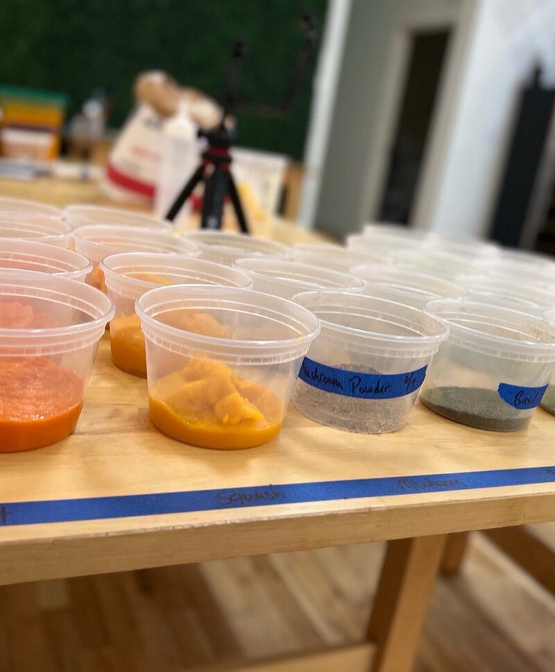 Cooking ingredients neatly prepped on a table