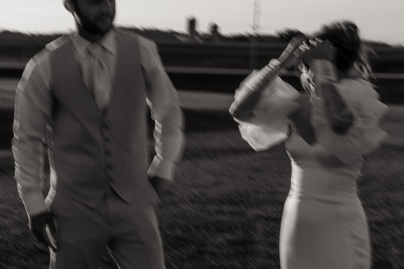 Motion Blur photo of bride and groom candid moments captured by Minnesota and Travel Elopement Photographer