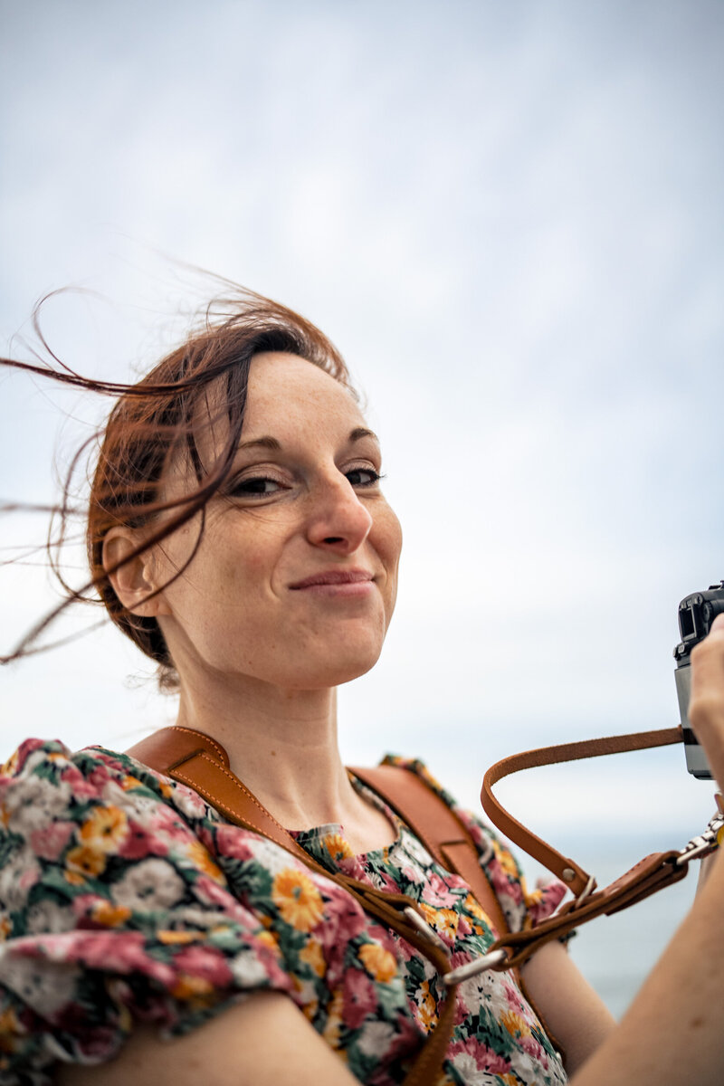 Sebrina Wareham photographing a Cape Breton elopement.