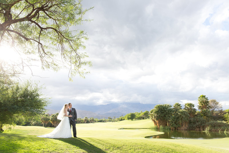 Bride and Groom Wedding Golf Course Portrait