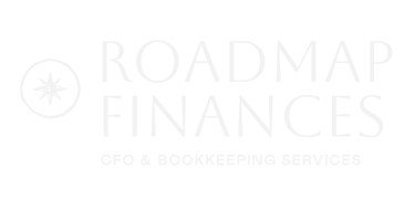 Text based font with words "Roadmap Finances CFO & Bookkeeping Service"