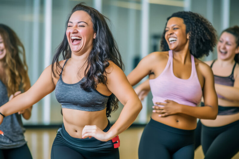 Smiling women working out together in Saint George Utah. 