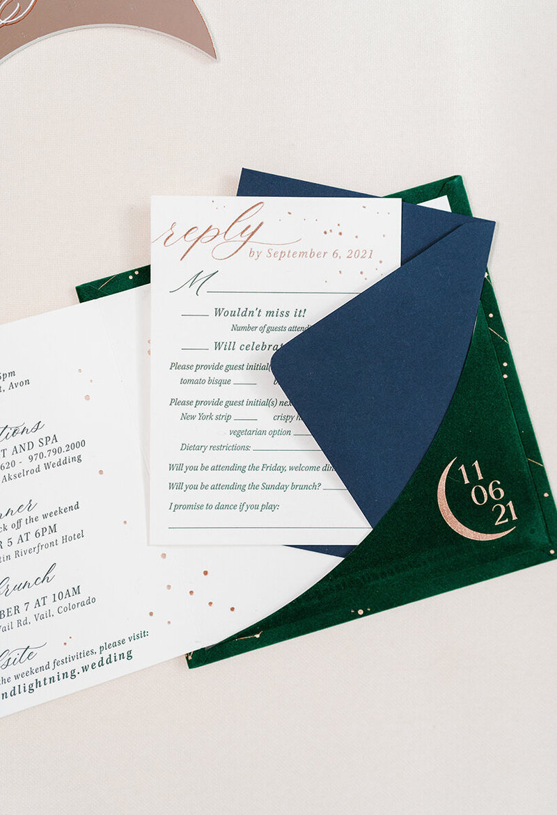 Celestial Velvet Wedding Invitations