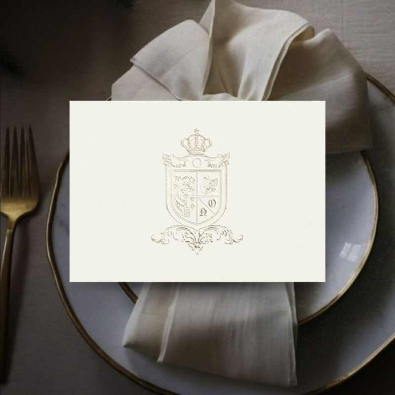 Wedding Logo Crest Design by Miriam Escudero Studio