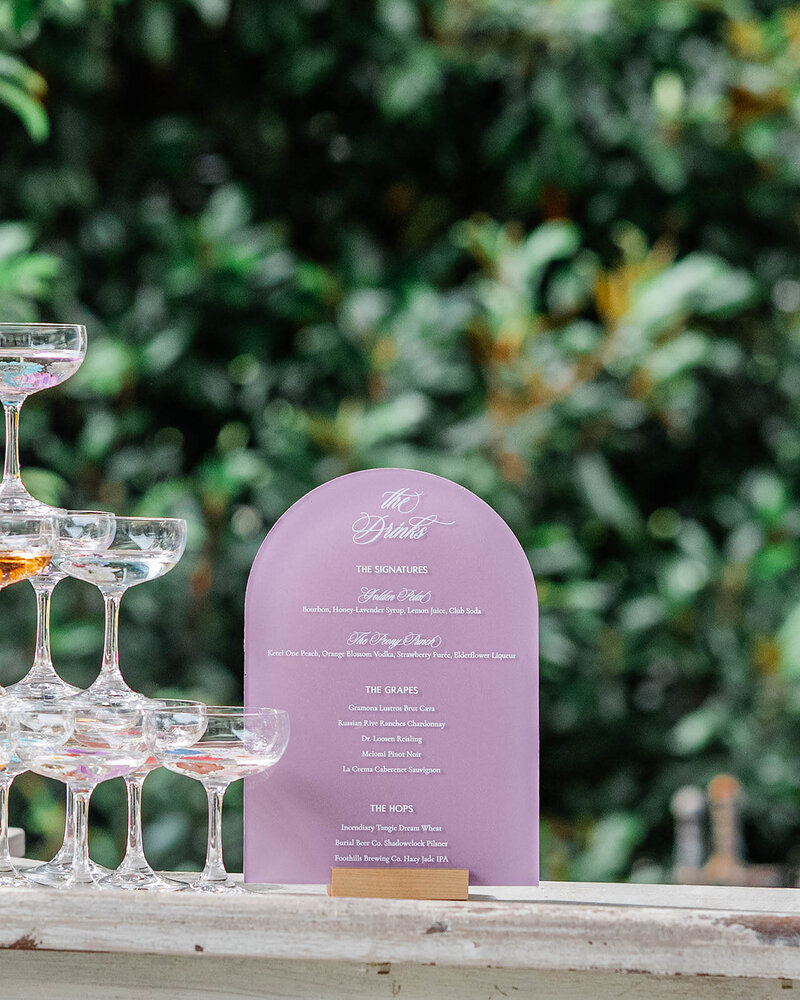 bar signage, custom luxury, high end wedding signage