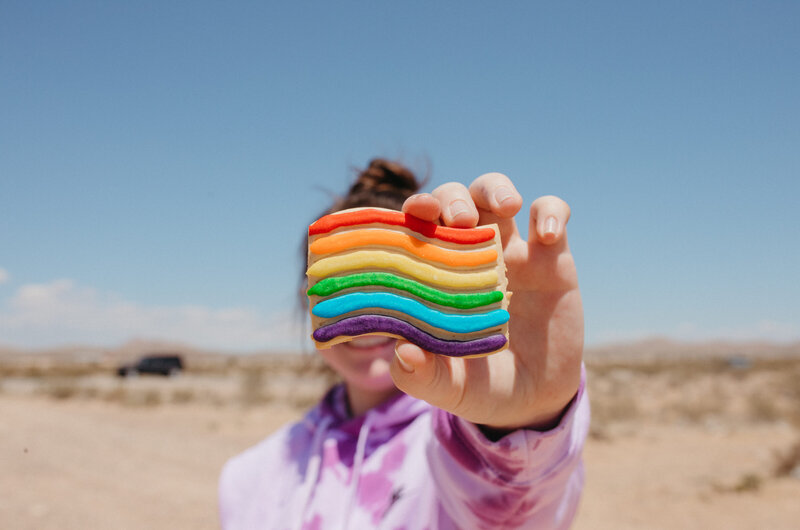 close up of a pride cookie