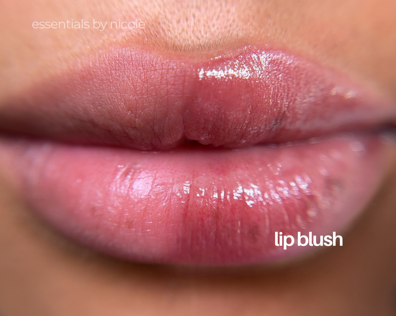 Before and after lip blush showing enhanced lip shape and border definition