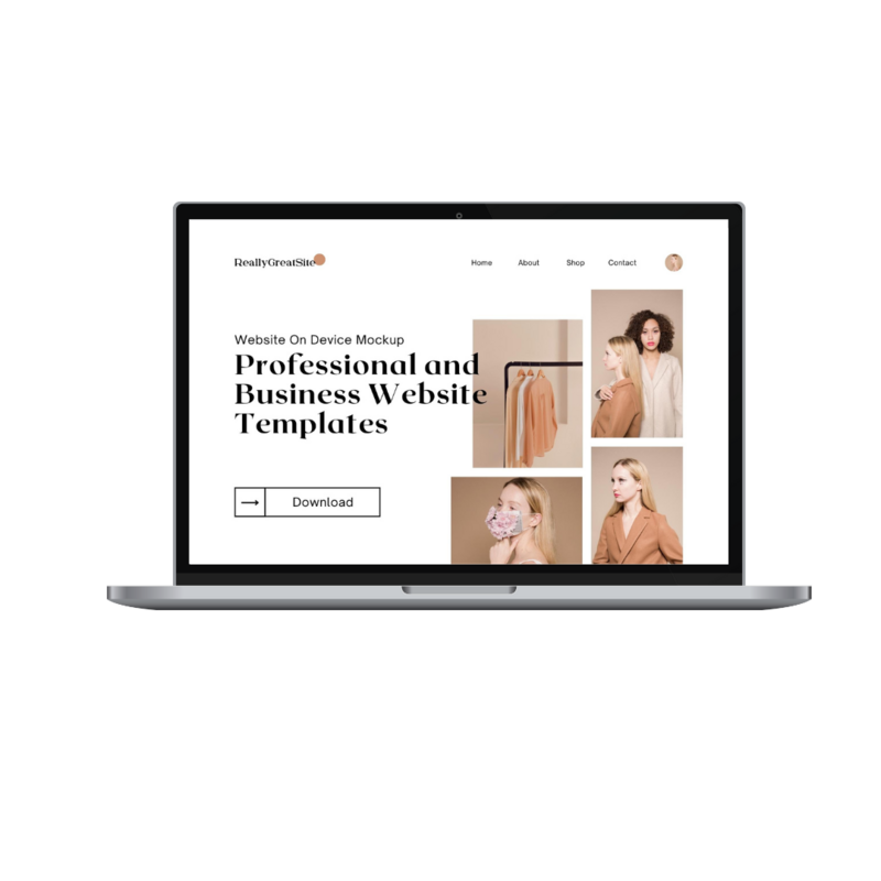 website design mock-up for desktop