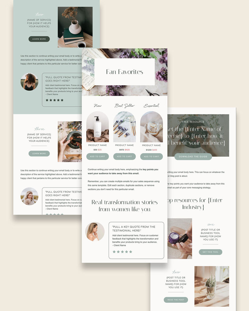 flodesk email templates for health and wellness coaches