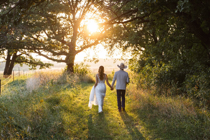 bride and groom exchange vows