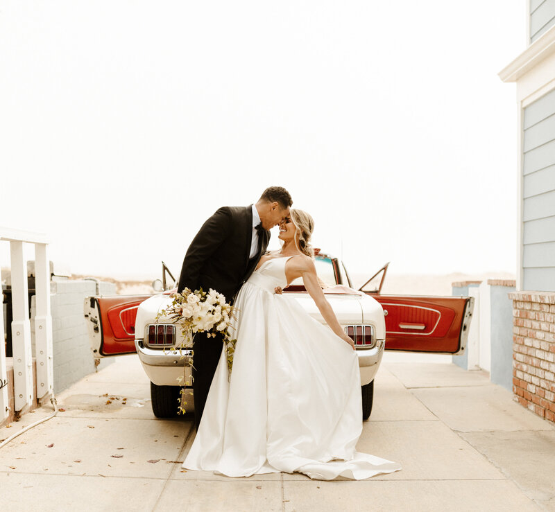newlyweds at elopement in Laguna Beach