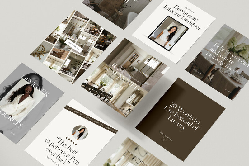 Free Canva Instagram templates designed for interior designers to create a polished, professional feed with minimal effort.