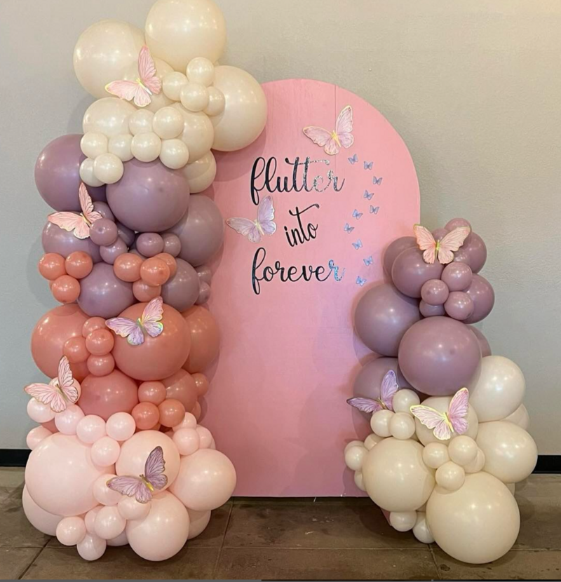 butterflies and balloons for birthday party by Larae Soiree