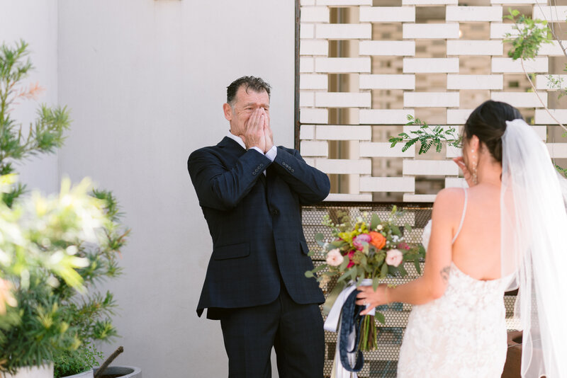 reaction to seeing the bride