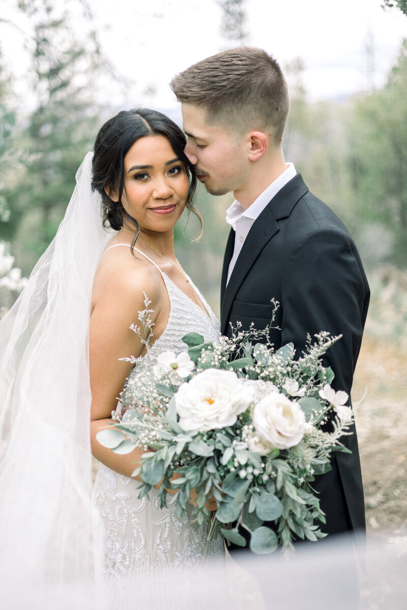 Intimate elopement portraits at sunset with soft natural light