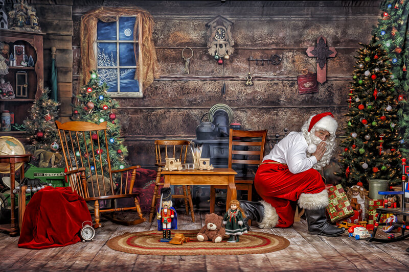 Santa Claus Christmas Tree presents gifts