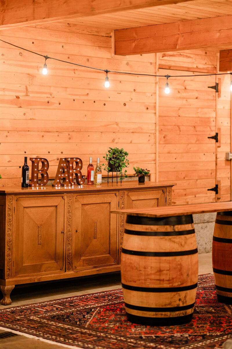Barrel room at Chateau Lill, a Washington wedding venue
