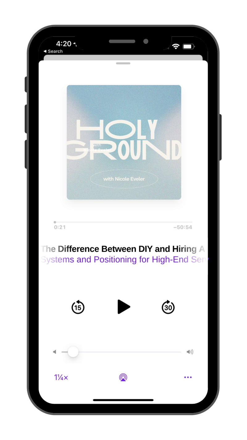 iphone X mock up of the brand journey podcast