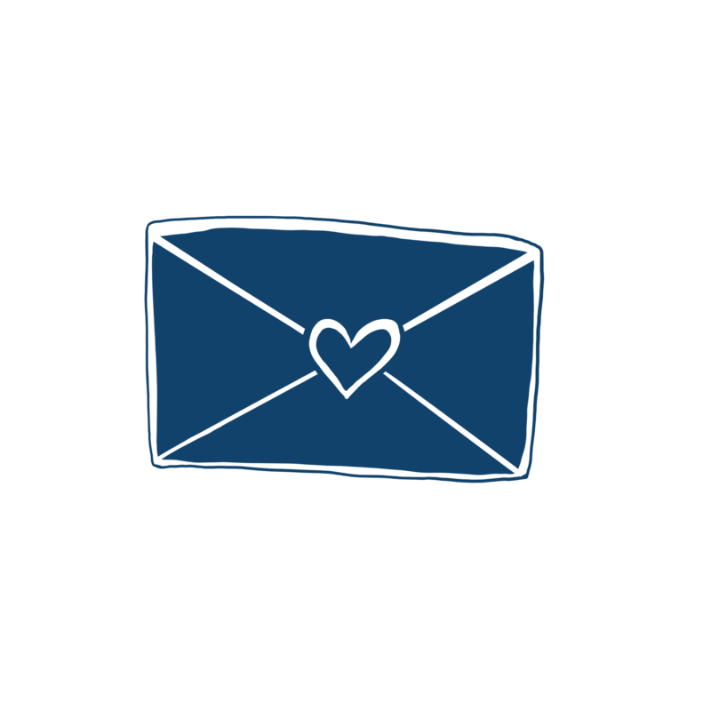 light blue illustration of an envelope sealed with a heart