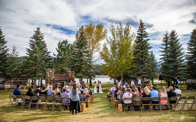 Wedding outdoors at Barn Wedding Venue in Evergreen CO