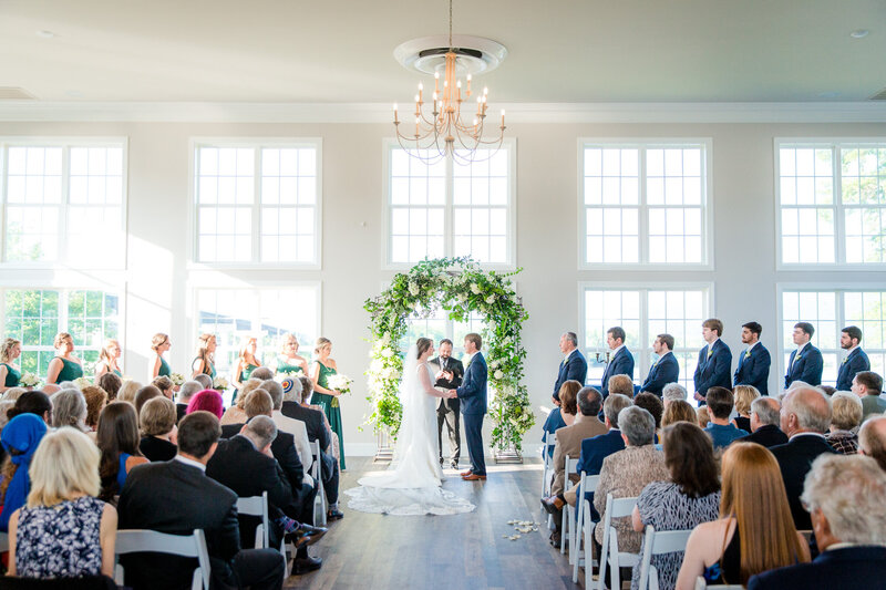 The Covered Pavilion with a gorgeous fireplace at center stage makes for an excellent ceremony site