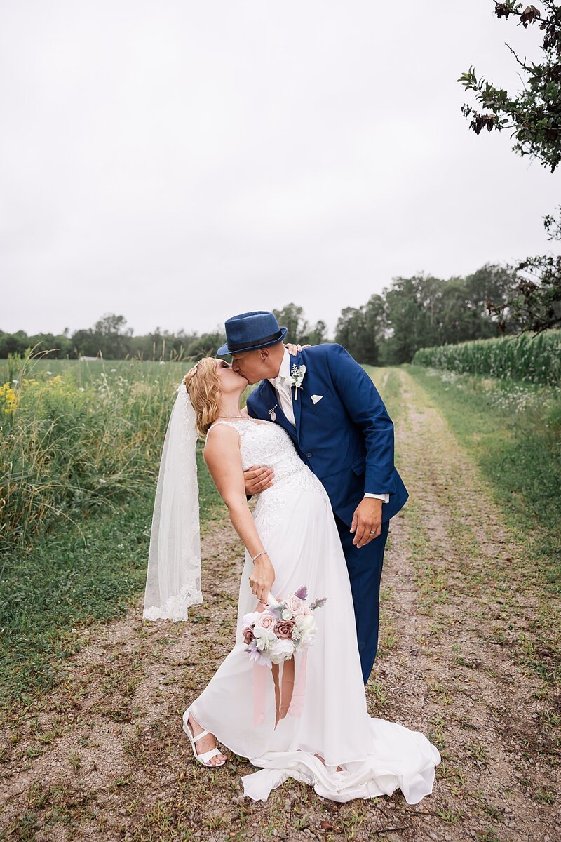 Bride and Groom Kissing