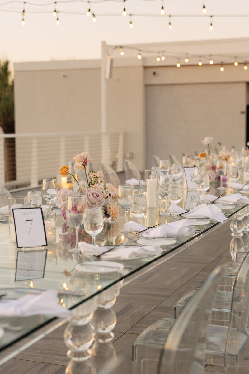 Luxury rooftop wedding and luxury florist at Mountain Shadows Weddings designed by Snapdragon Bloom Bar