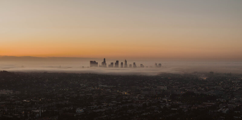 sunrise landscape photo of downtown LA