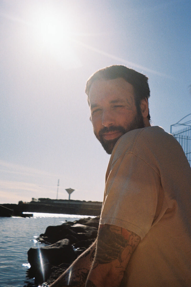 A portrait of the photographer Macaulay Lerman by the Ionian Sea