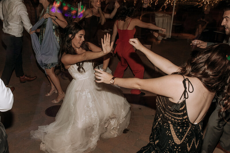 bride dancing in her wedding dress in sedona best wedding