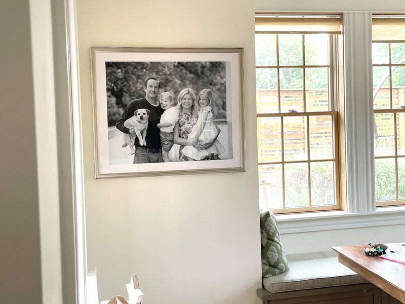Framed family portrait in home in the East End of Boise, Idaho.