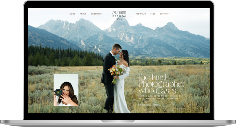 Custom website for a photograher based in Rexburg, ID computer mockup.