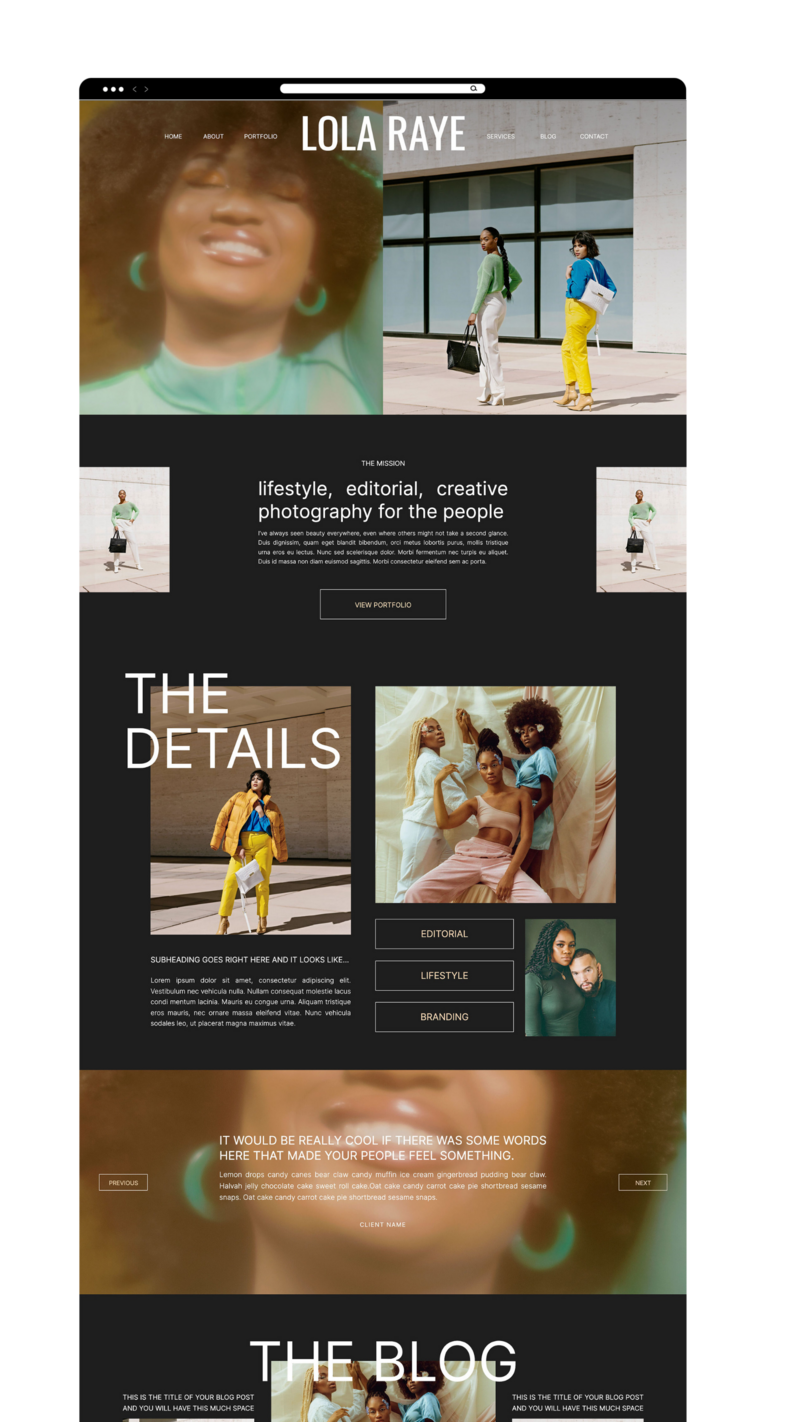 Homepage website design example