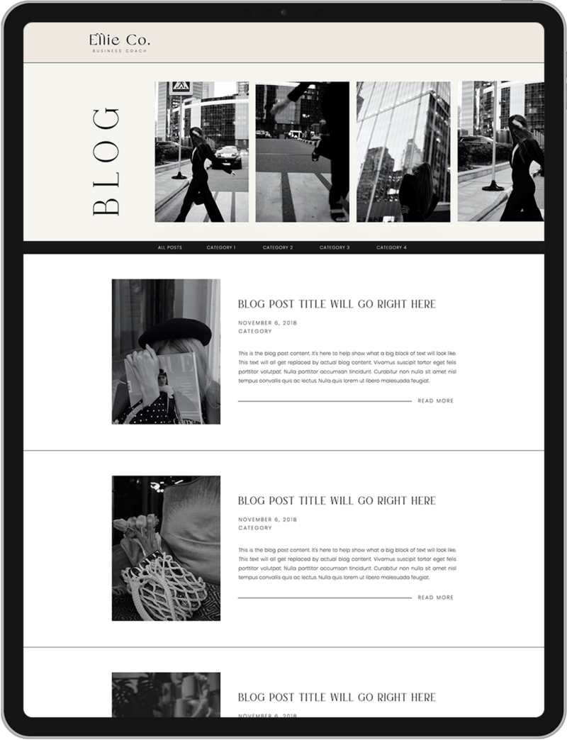 Ellie Co. Blog Showit Template