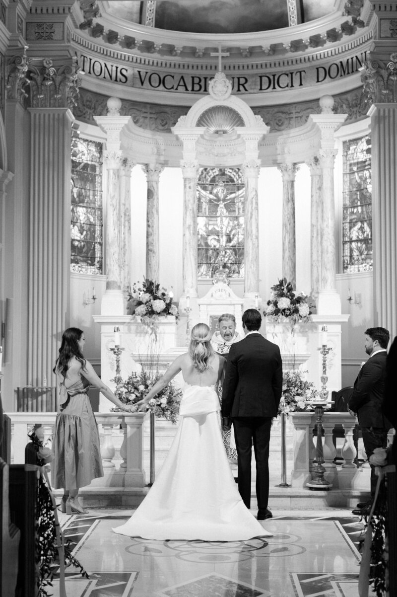 A couple at their wedding ceremony