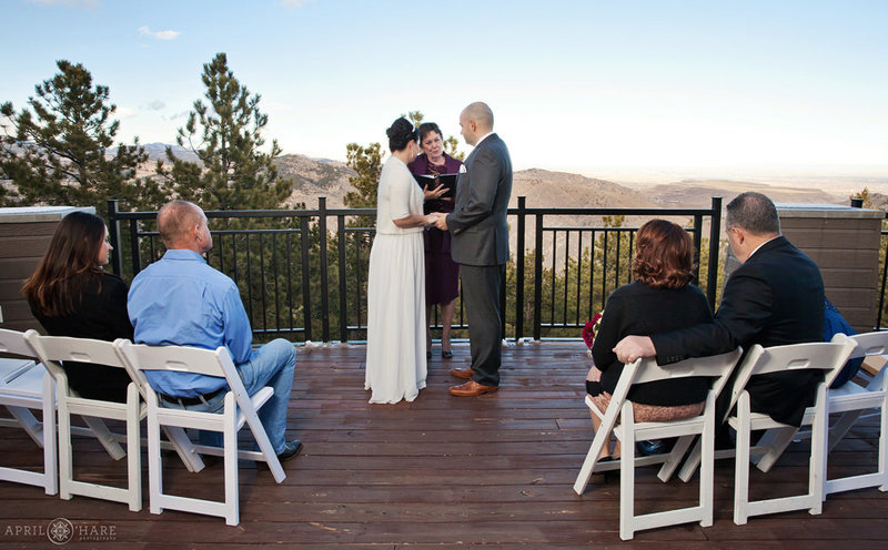 Small intimate ceremony on the deck at Mount Vernon Canyon Club