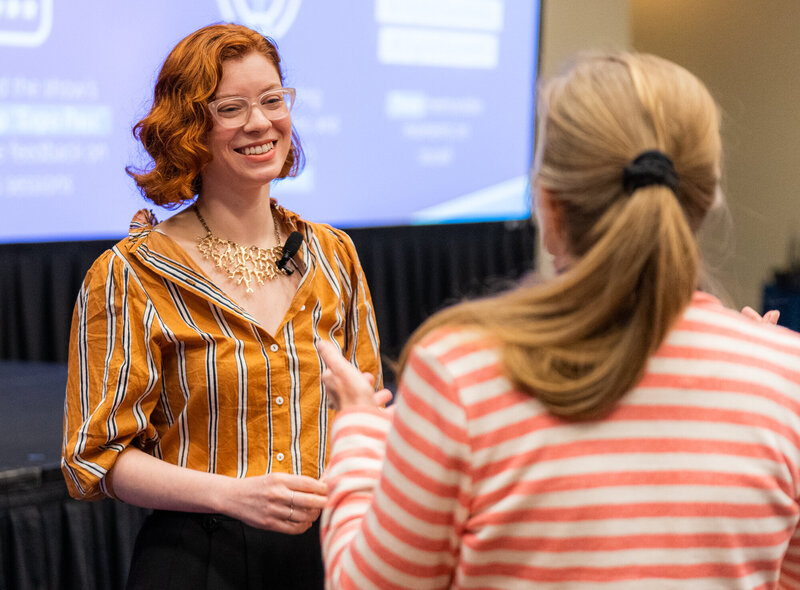Ashley Laabs addressing audience questions about personal brand in B2B marketing at the Digital Summit conference in Washington DC