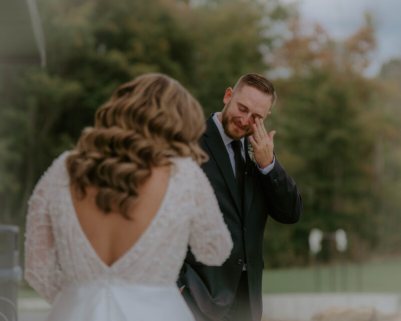 Groom Crying During First Look