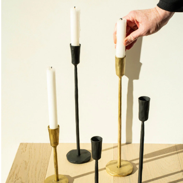 Luna Forged Candlestick L, Gold (1)