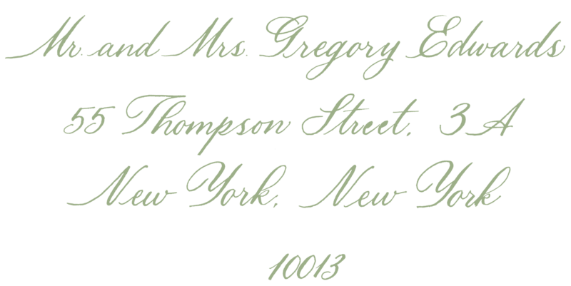 Lafayette Calligraphy Style- Sage Green