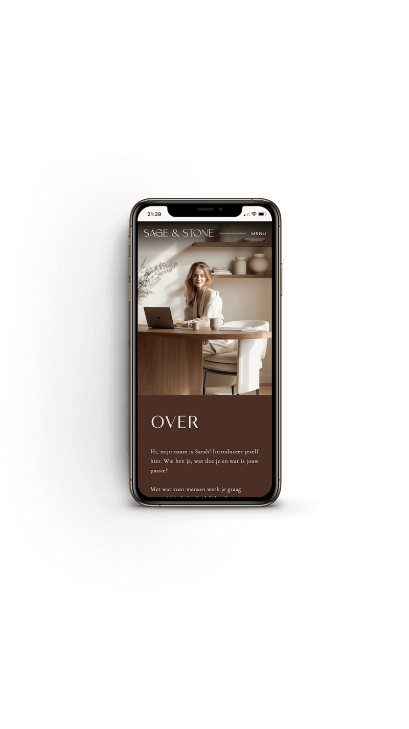Moody Showit template voor fotografen iPhone