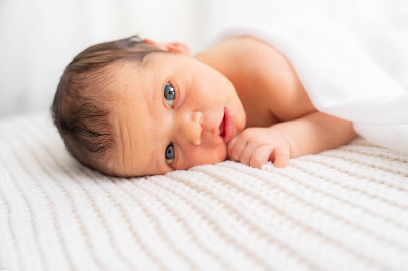 film photography of newborn baby