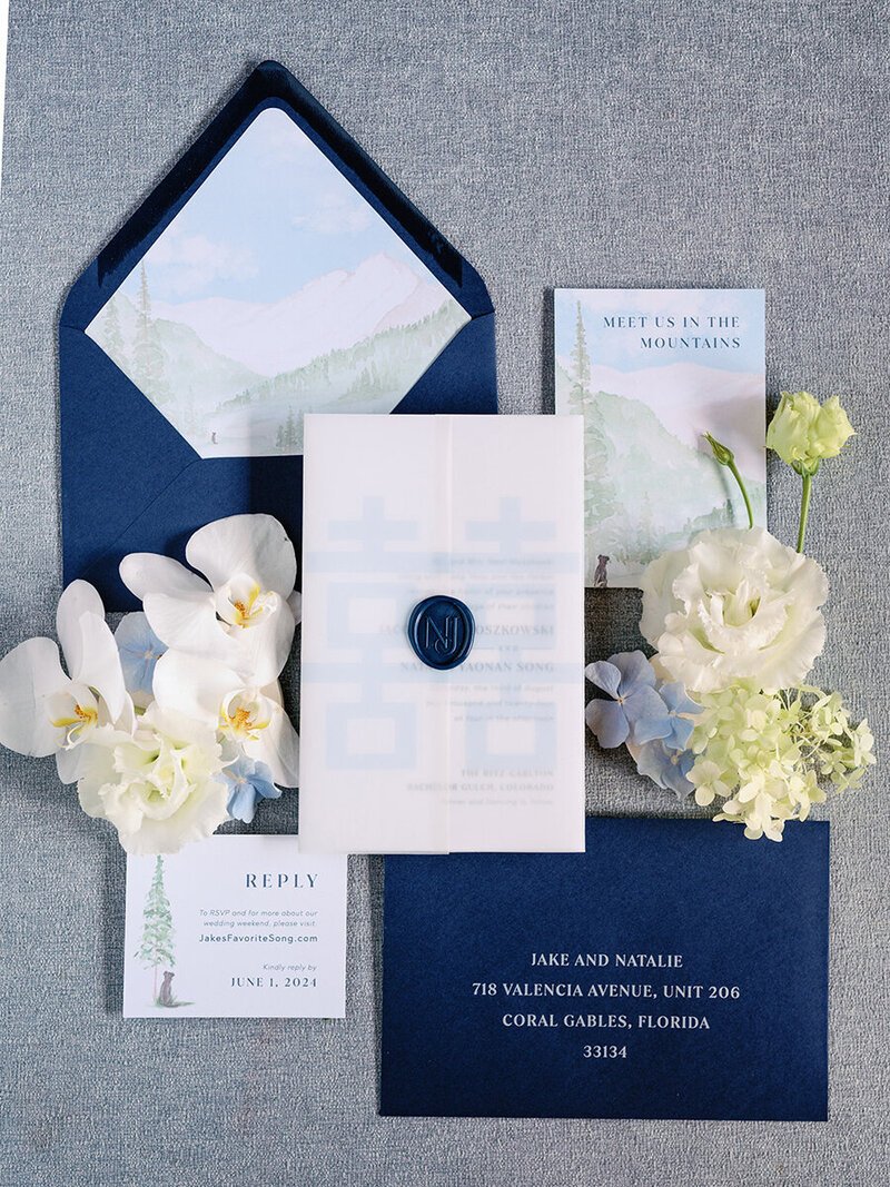 Ritz Carlton Mountain Wedding Invitations