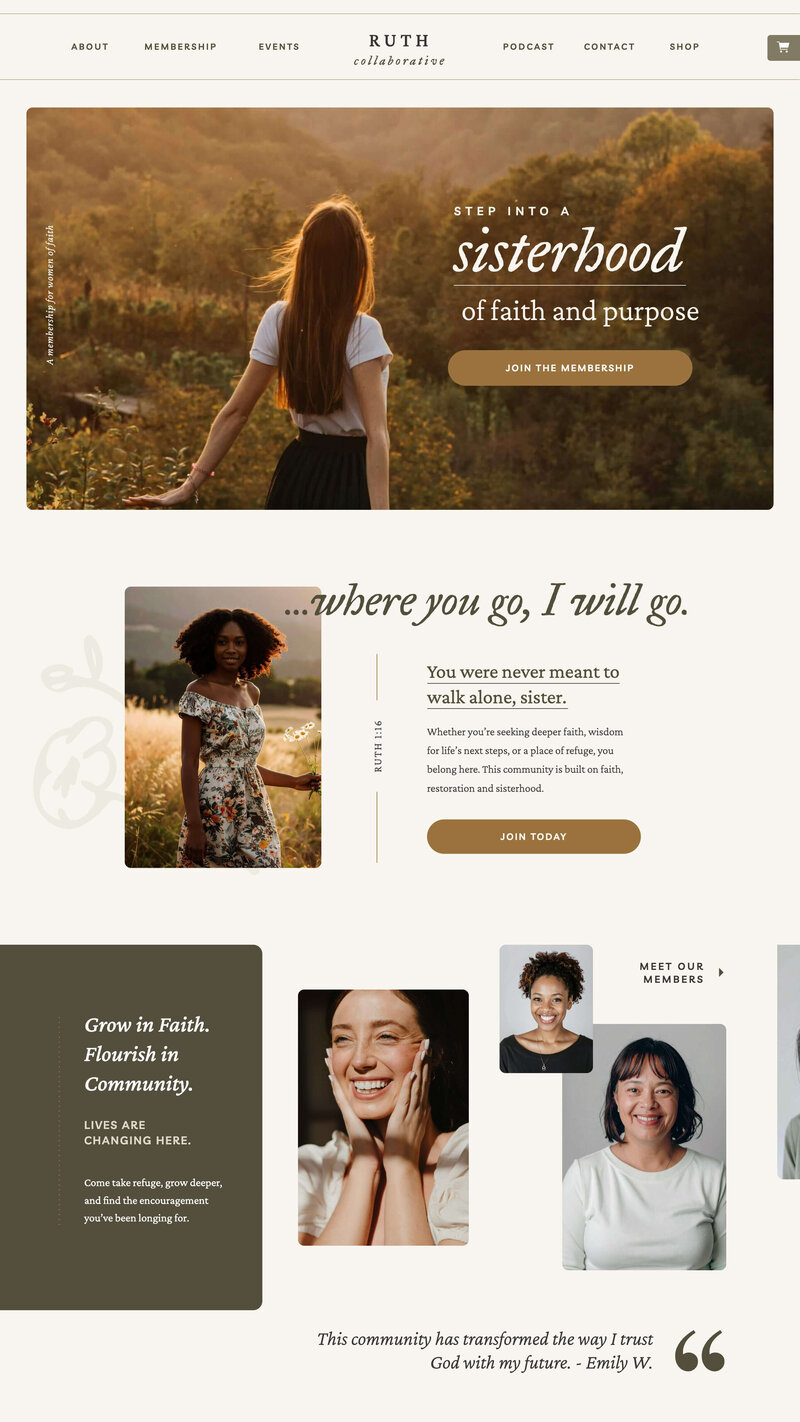reina showit website template homepage design for copywriters